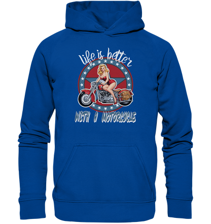 life is better with a motorcycle - Retro Design II - Basic Unisex Hoodie