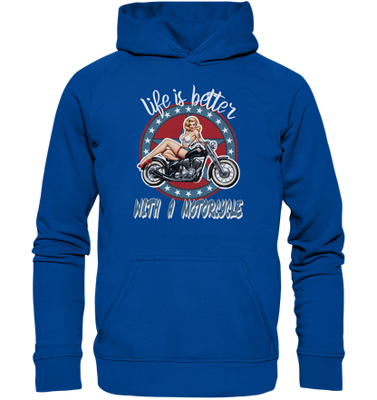 life is better with a motorcycle - Retro Design III - Basic Unisex Hoodie