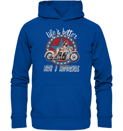life is better with a motorcycle - Retro Design I - Basic Unisex Hoodie