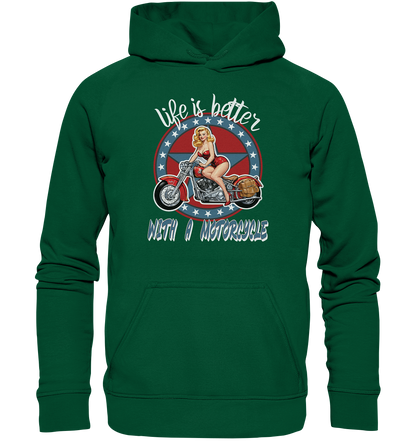 life is better with a motorcycle - Retro Design II - Basic Unisex Hoodie