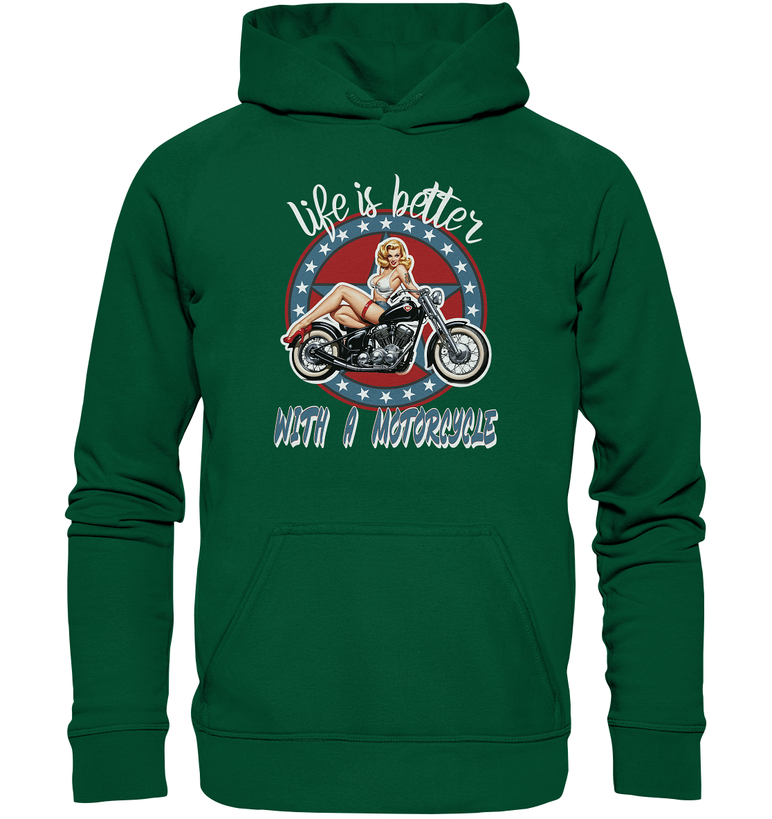 life is better with a motorcycle - Retro Design III - Basic Unisex Hoodie