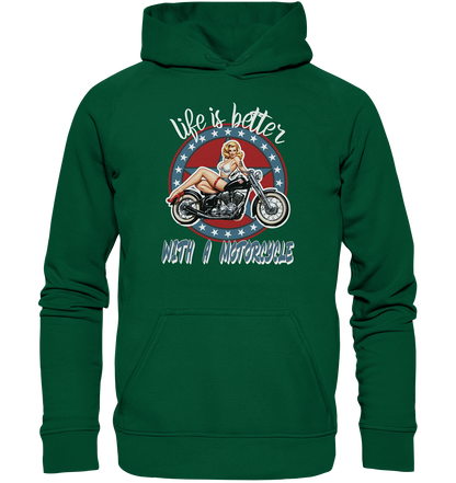 life is better with a motorcycle - Retro Design III - Basic Unisex Hoodie
