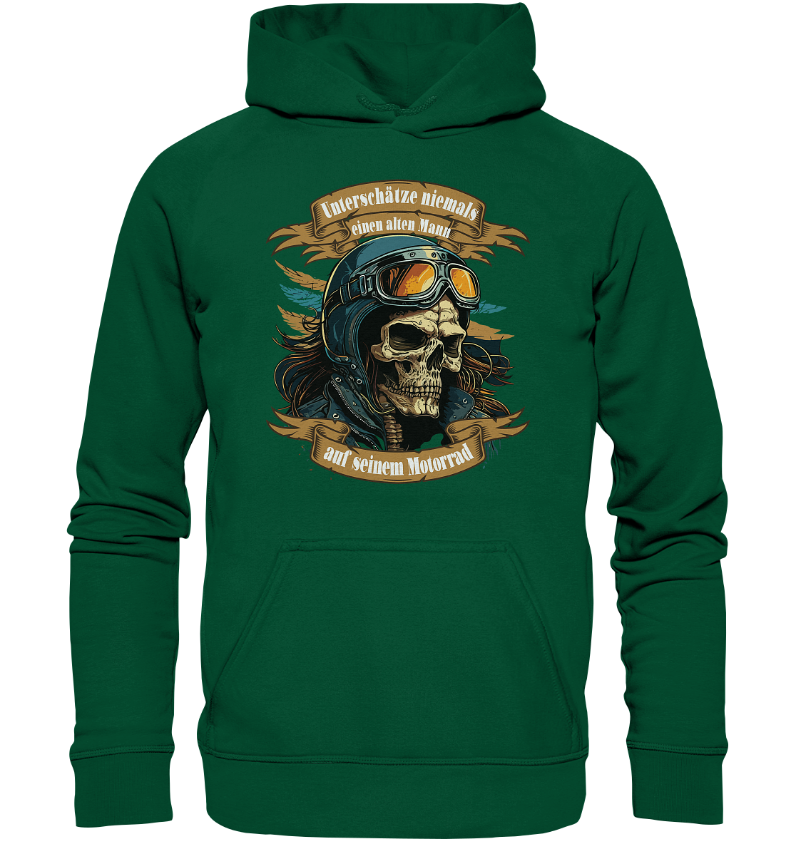Unterschätze niemals einen alten Mann auf seinem Motorrad - Basic Unisex Hoodie