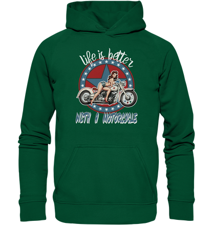 life is better with a motorcycle - Retro Design I - Basic Unisex Hoodie