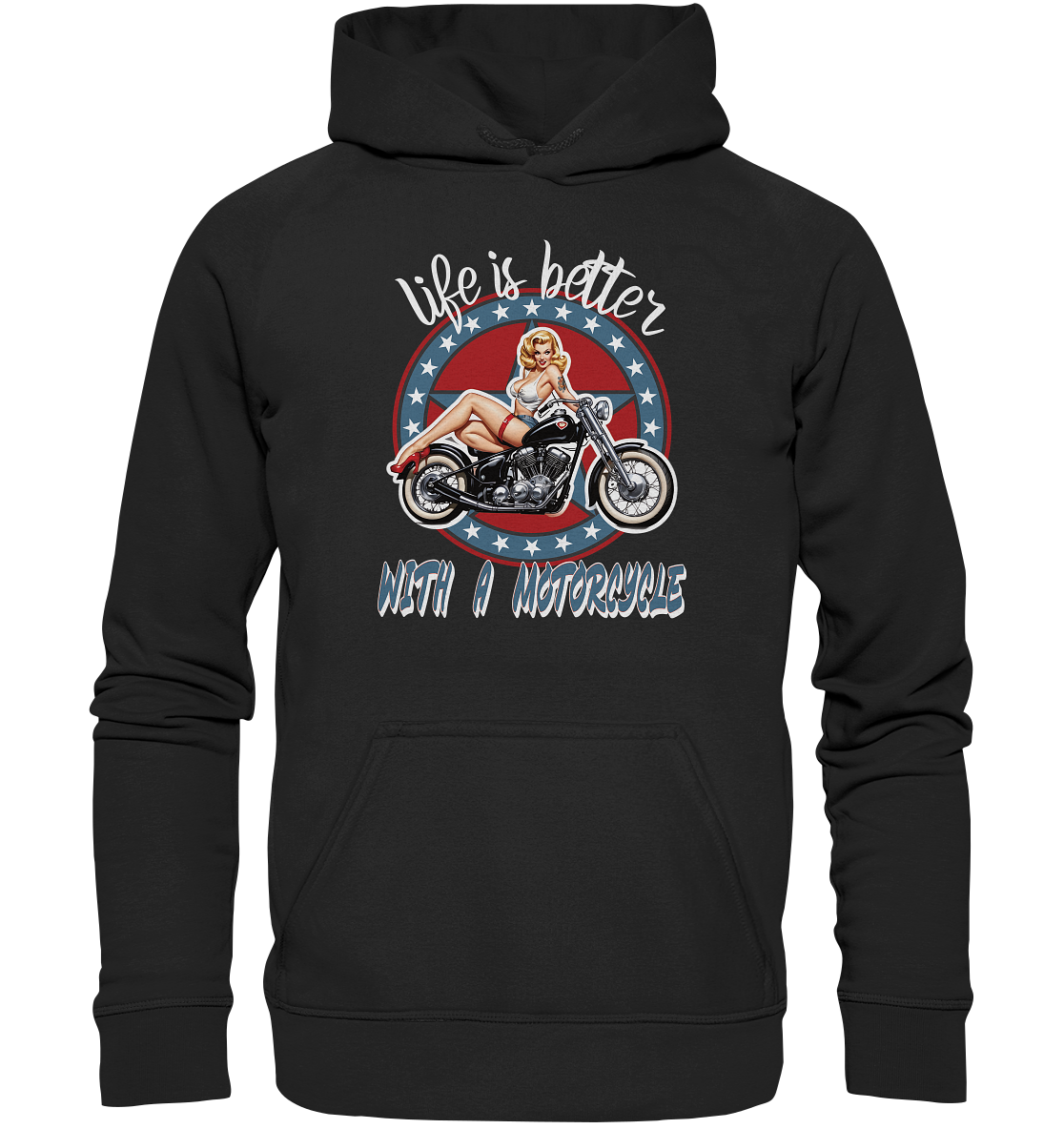 life is better with a motorcycle - Retro Design III - Basic Unisex Hoodie