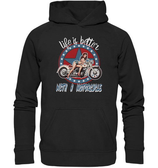 life is better with a motorcycle - Retro Design I - Basic Unisex Hoodie