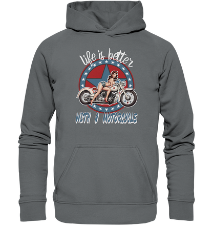 life is better with a motorcycle - Retro Design I - Basic Unisex Hoodie