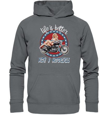 life is better with a motorcycle - Retro Design III - Basic Unisex Hoodie
