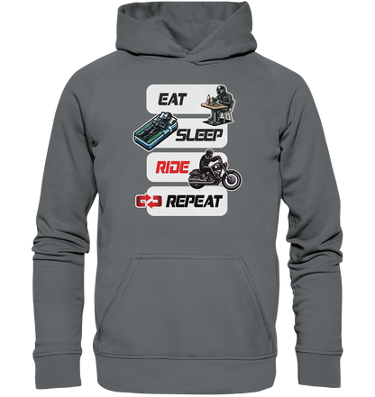 Eat Sleep Ride Repeat  - lustiger Biker Spruch Chopper - Basic Unisex Hoodie