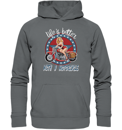 life is better with a motorcycle - Retro Design II - Basic Unisex Hoodie
