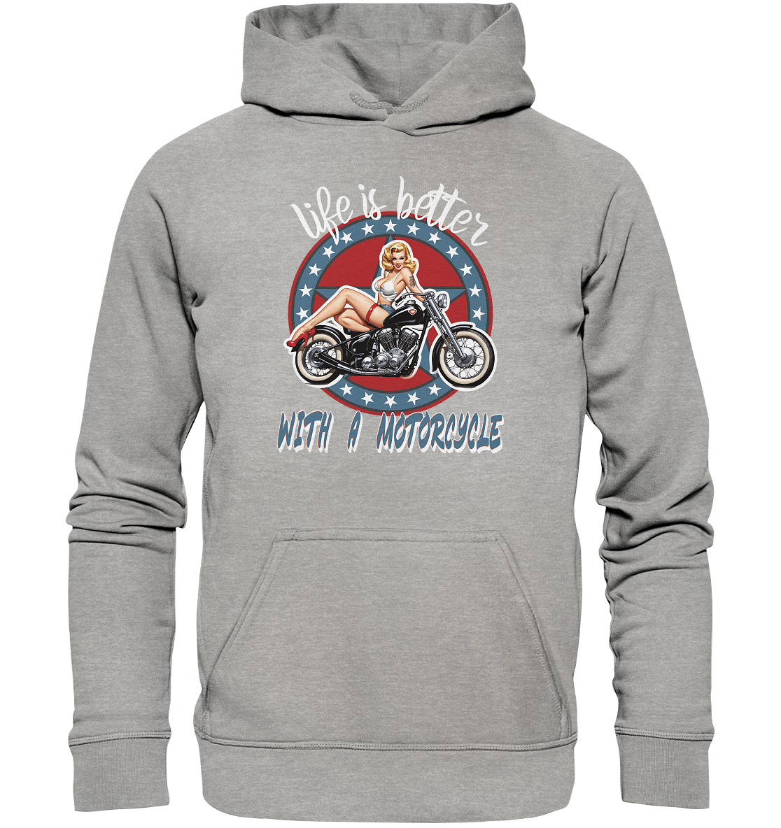 life is better with a motorcycle - Retro Design III - Basic Unisex Hoodie