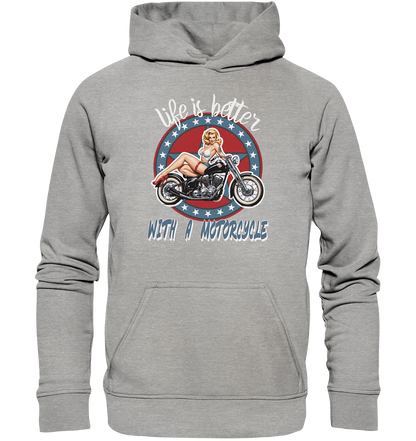 life is better with a motorcycle - Retro Design III - Basic Unisex Hoodie