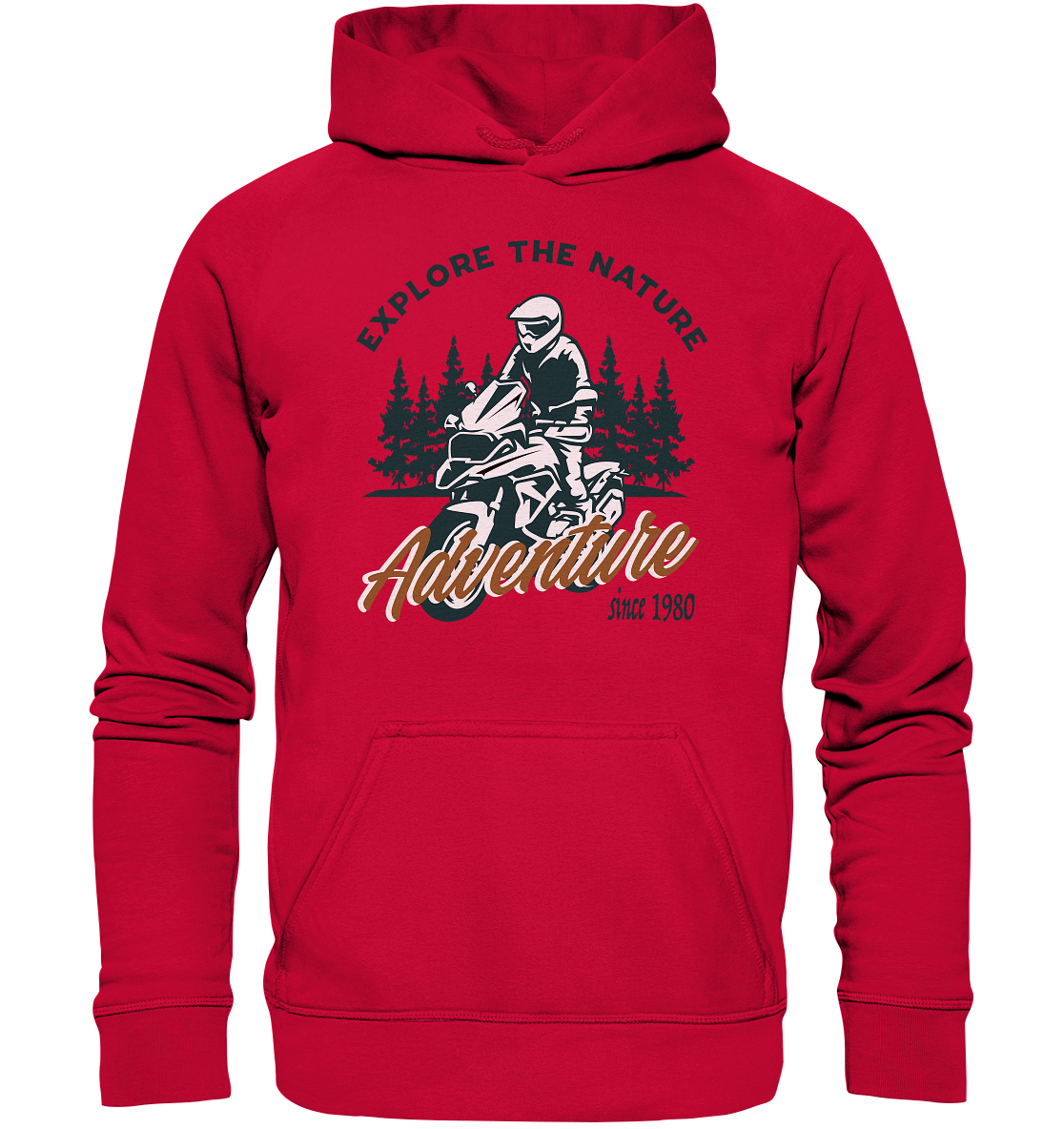 Explore the Nature - Adventure Bike 1980 - Basic Unisex Hoodie