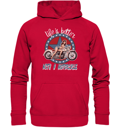 life is better with a motorcycle - Retro Design I - Basic Unisex Hoodie