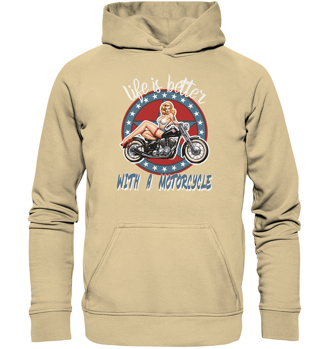 life is better with a motorcycle - Retro Design III - Basic Unisex Hoodie