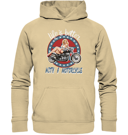 life is better with a motorcycle - Retro Design III - Basic Unisex Hoodie
