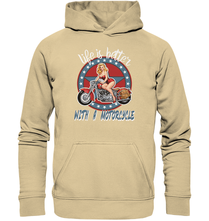 life is better with a motorcycle - Retro Design II - Basic Unisex Hoodie