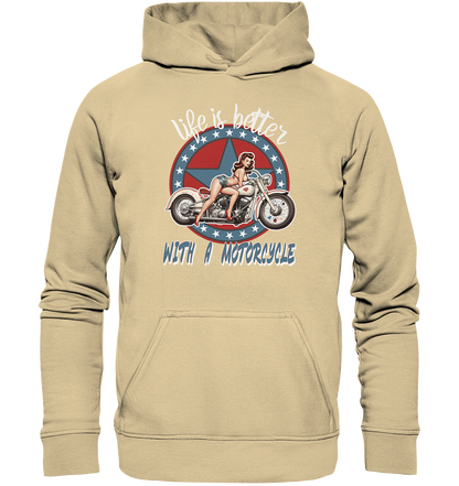 life is better with a motorcycle - Retro Design I - Basic Unisex Hoodie