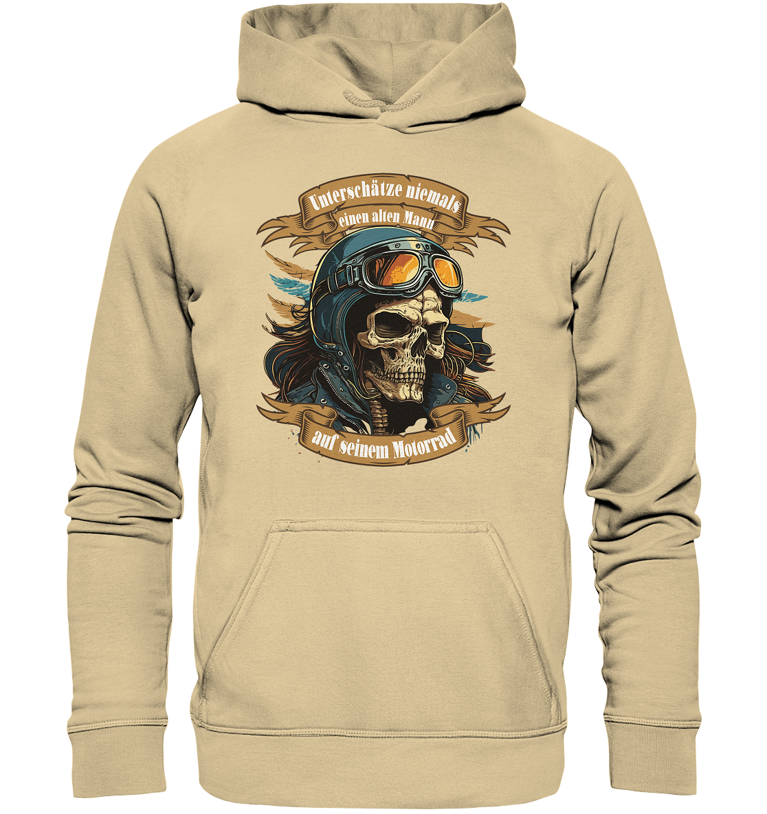Unterschätze niemals einen alten Mann auf seinem Motorrad - Basic Unisex Hoodie