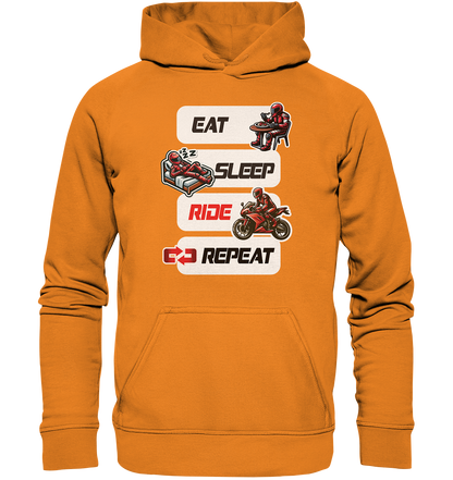Eat Sleep Ride Repeat  - lustiger Biker Spruch - Basic Unisex Hoodie