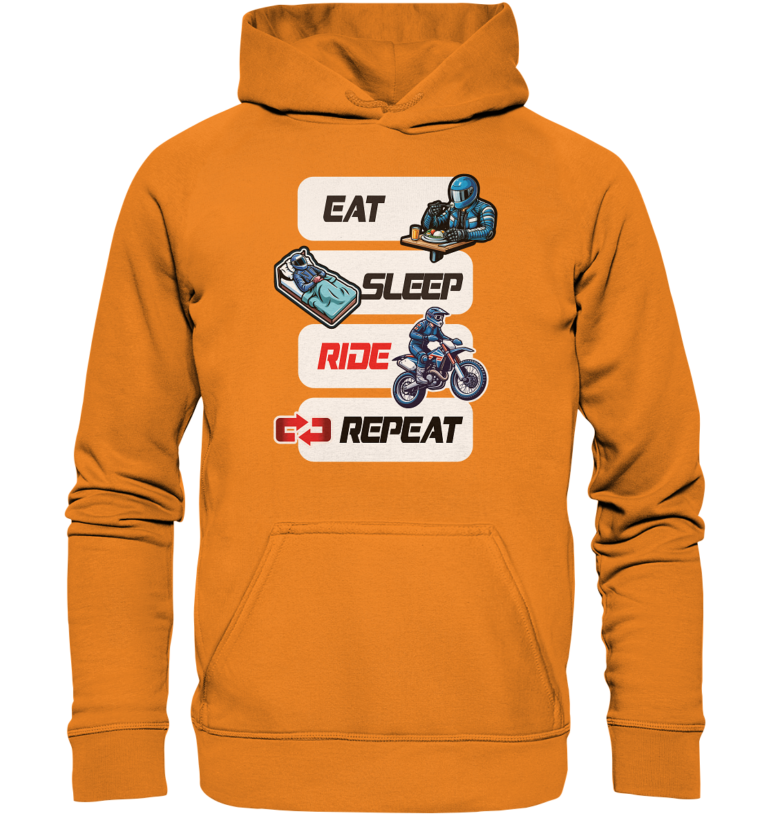 Eat Sleep Ride Repeat  - lustiger Biker Spruch Motocross - Basic Unisex Hoodie