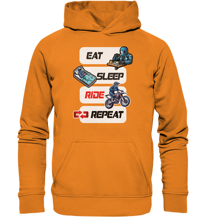 Eat Sleep Ride Repeat  - lustiger Biker Spruch Motocross - Basic Unisex Hoodie
