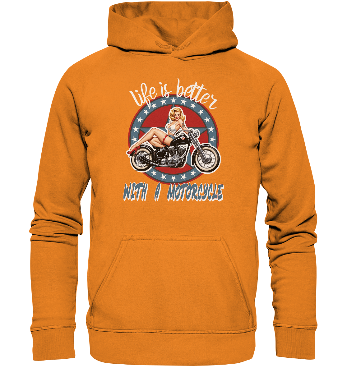 life is better with a motorcycle - Retro Design III - Basic Unisex Hoodie