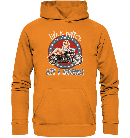 life is better with a motorcycle - Retro Design III - Basic Unisex Hoodie