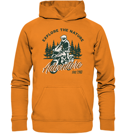 Explore the Nature - Adventure Bike 1980 - Basic Unisex Hoodie