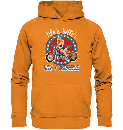 life is better with a motorcycle - Retro Design II - Basic Unisex Hoodie