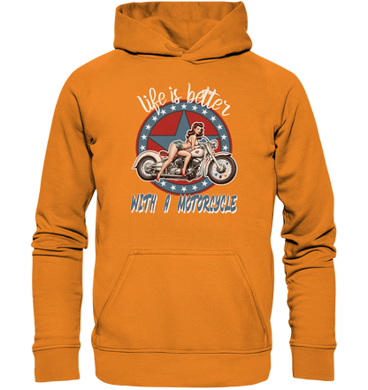 life is better with a motorcycle - Retro Design I - Basic Unisex Hoodie