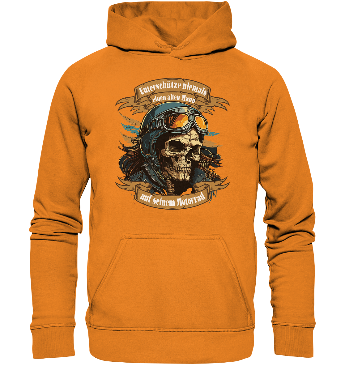 Unterschätze niemals einen alten Mann auf seinem Motorrad - Basic Unisex Hoodie