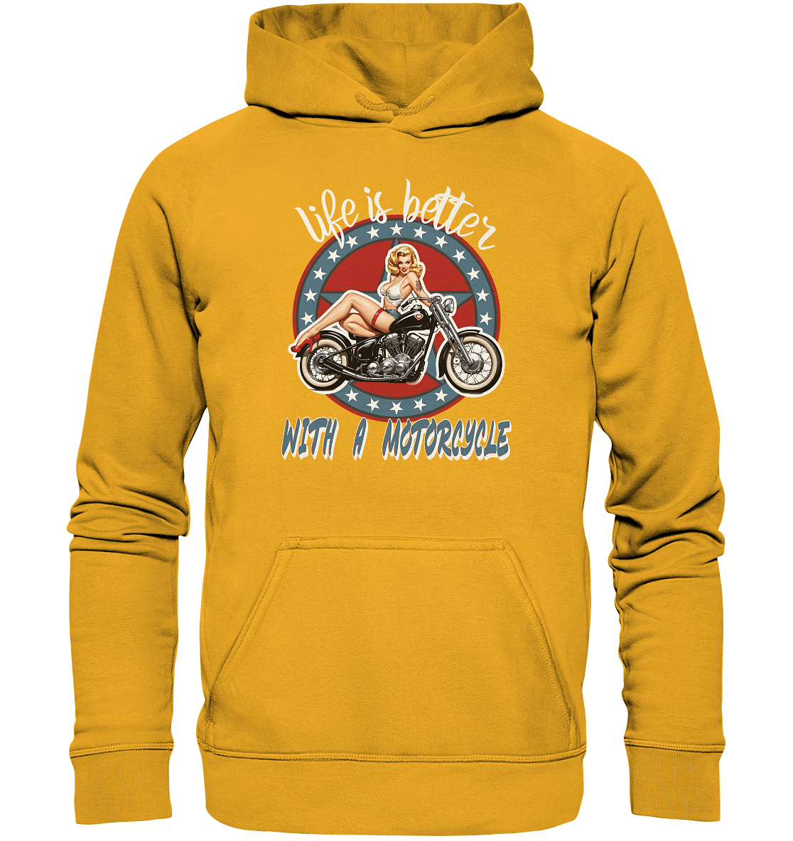 life is better with a motorcycle - Retro Design III - Basic Unisex Hoodie