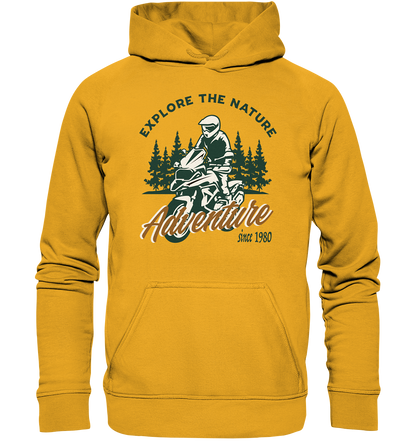 Explore the Nature - Adventure Bike 1980 - Basic Unisex Hoodie