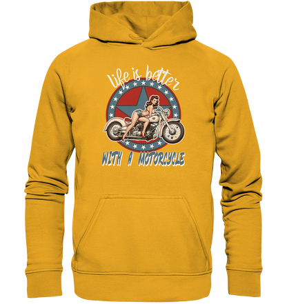 life is better with a motorcycle - Retro Design I - Basic Unisex Hoodie