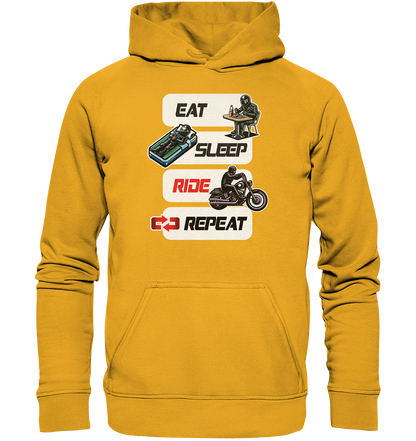 Eat Sleep Ride Repeat  - lustiger Biker Spruch Chopper - Basic Unisex Hoodie