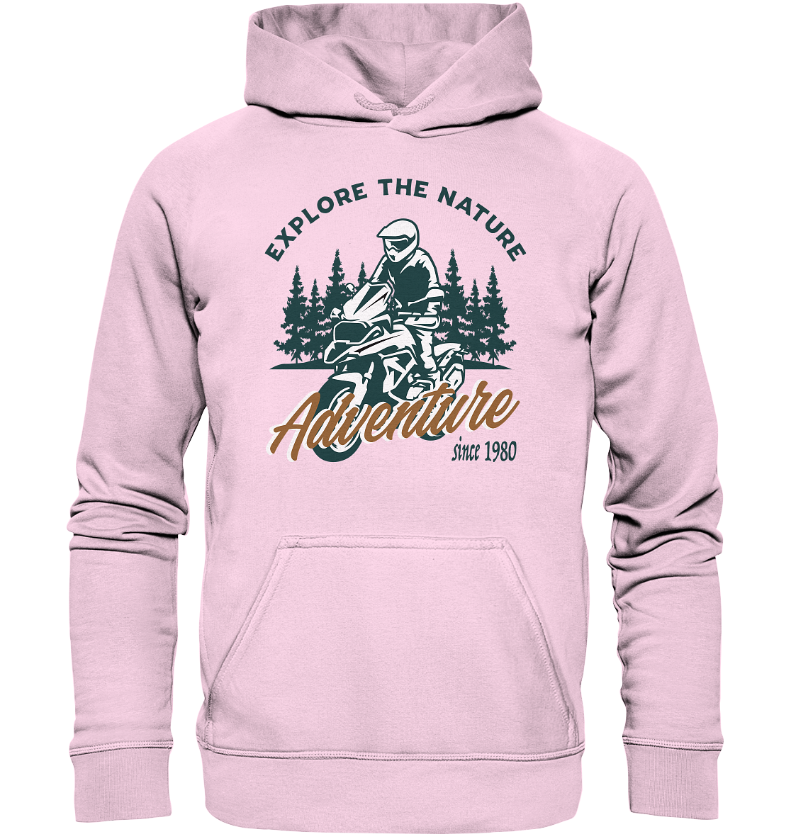 Explore the Nature - Adventure Bike 1980 - Basic Unisex Hoodie