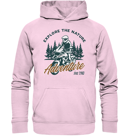 Explore the Nature - Adventure Bike 1980 - Basic Unisex Hoodie