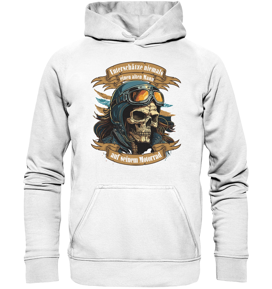 Unterschätze niemals einen alten Mann auf seinem Motorrad - Basic Unisex Hoodie