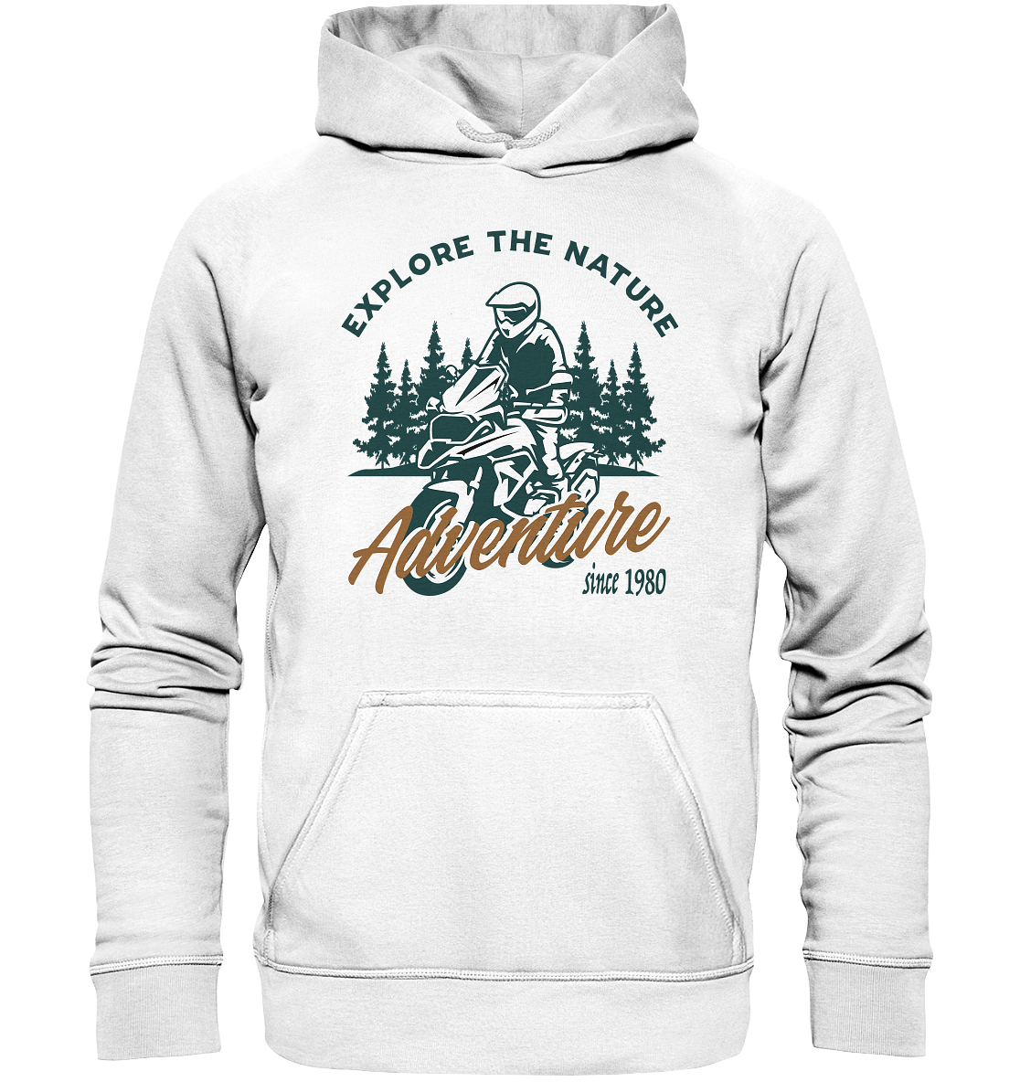 Explore the Nature - Adventure Bike 1980 - Basic Unisex Hoodie