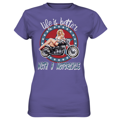 life is better with a motorcycle - Retro Design III - Ladies Premium Shirt