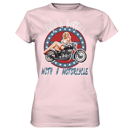 life is better with a motorcycle - Retro Design III - Ladies Premium Shirt