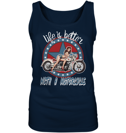 life is better with a motorcycle - Retro Design I - Ladies Tank-Top