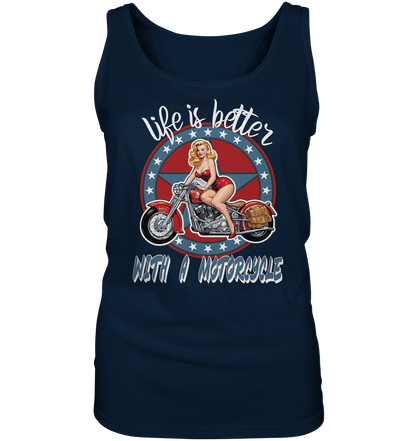 life is better with a motorcycle - Retro Design II - Ladies Tank-Top