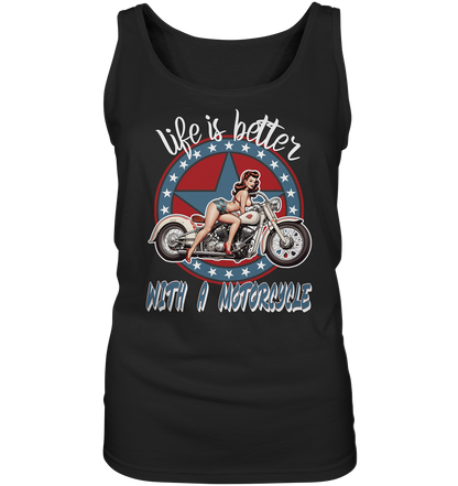 life is better with a motorcycle - Retro Design I - Ladies Tank-Top