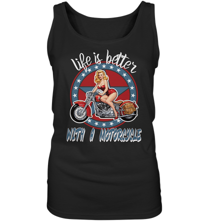 life is better with a motorcycle - Retro Design II - Ladies Tank-Top