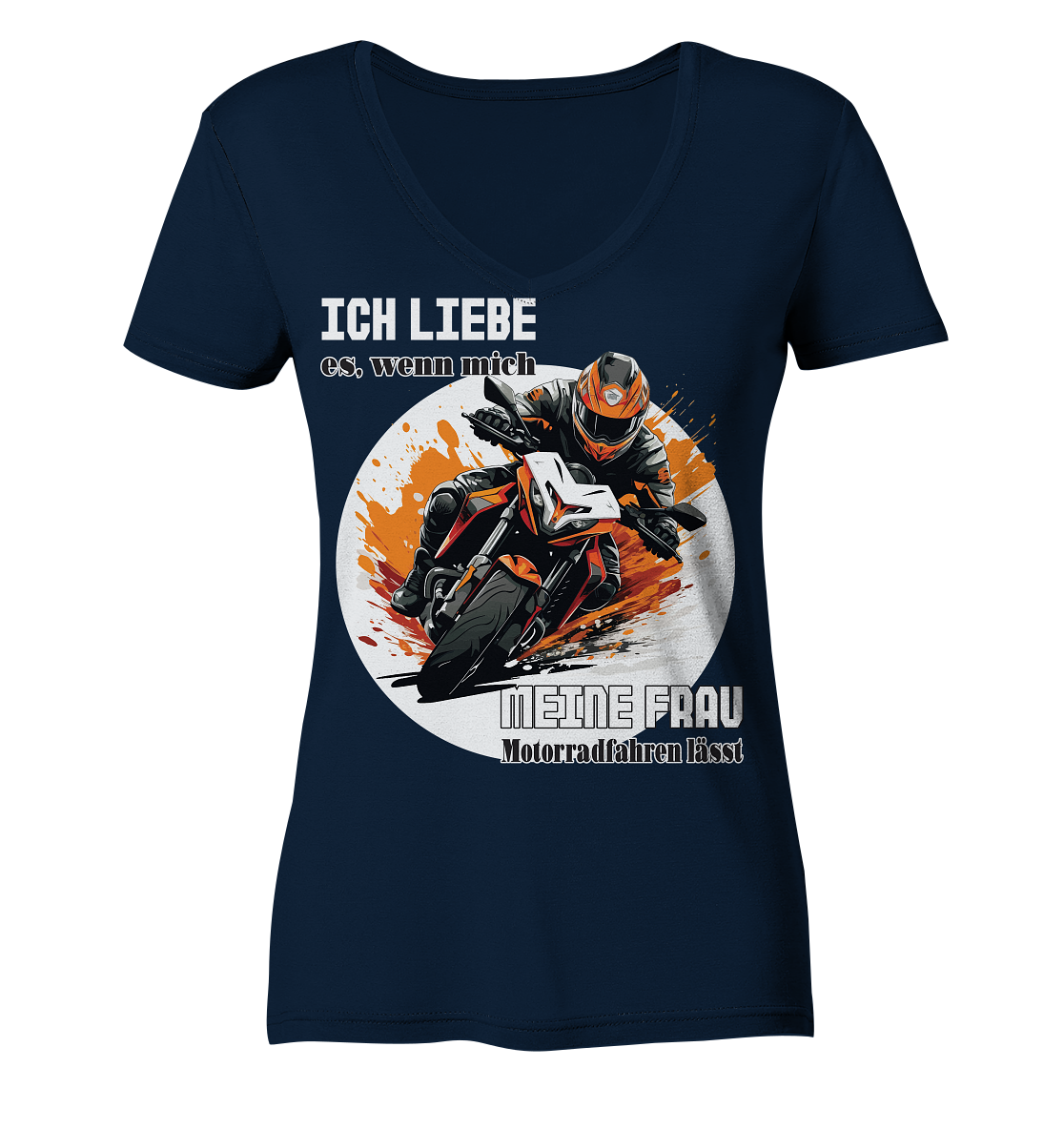 Ich liebe meine Frau - lustiger Biker Spruch  - Ladies V-Neck Shirt