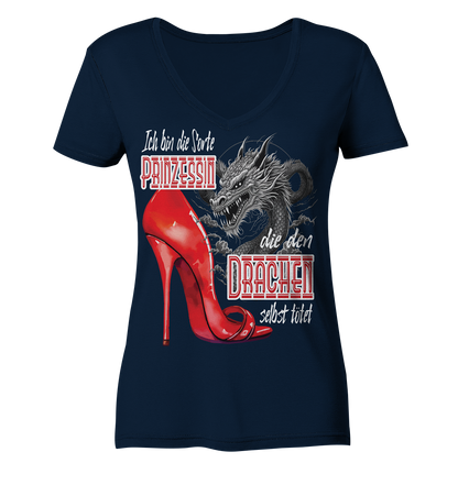Prinzessin - die den Drachen tötet High Heel - Ladies V-Neck Shirt