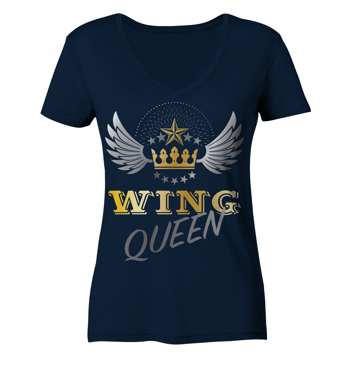 Goldwing - Wing Queen  - Ladies V-Neck Shirt