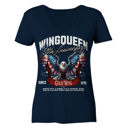 Goldwing Wing Queen 50 Jubiläum 1975 - Ladies V-Neck Shirt